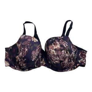 Torrid Perfect Curve Black Floral T-Shirt 42C Bra